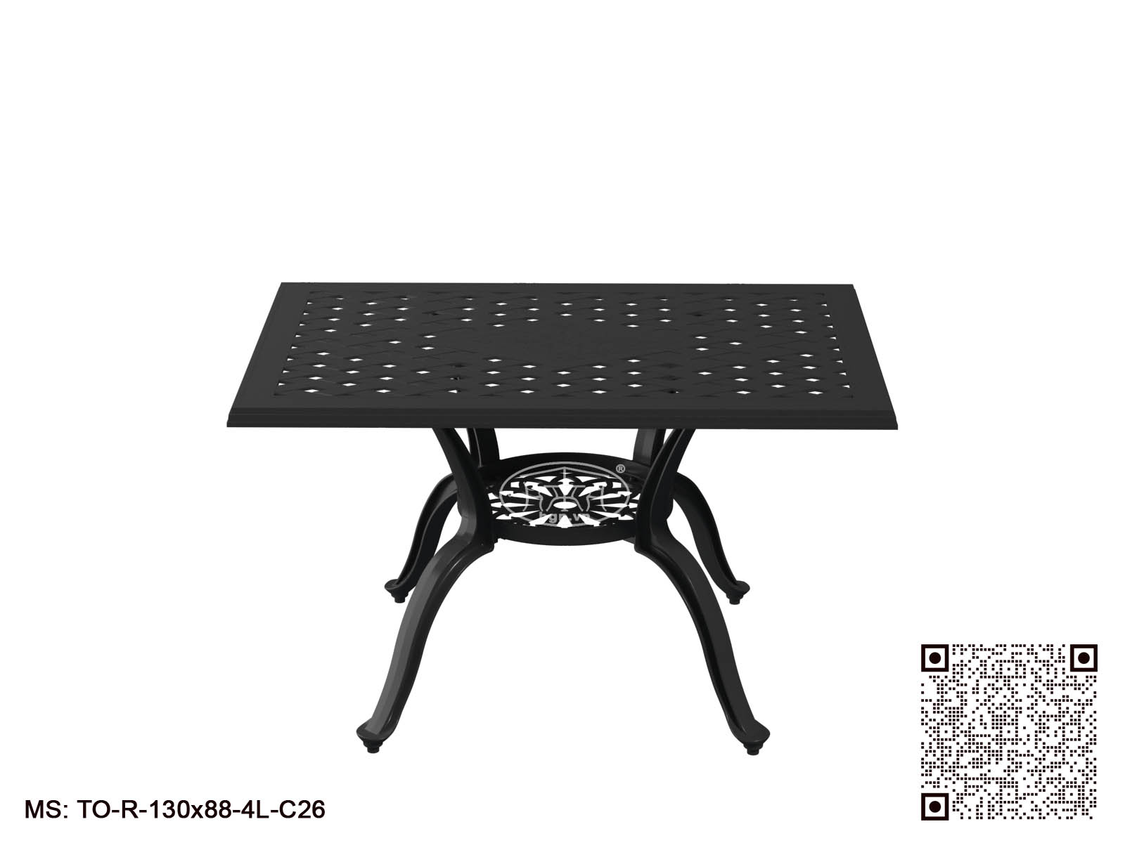 Bàn Nhôm Chữ Nhật Hoa Văn 1300x880 - Image 3